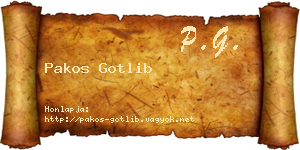 Pakos Gotlib névjegykártya